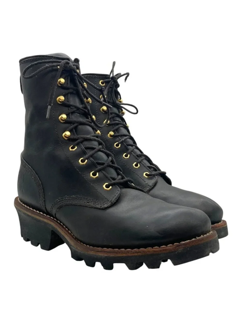 Chippewa Logger Oiled Leather Work Boots 73015 Men's 8.5 Vibram Sole Waterproof